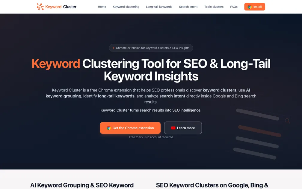KeywordCluster screenshot