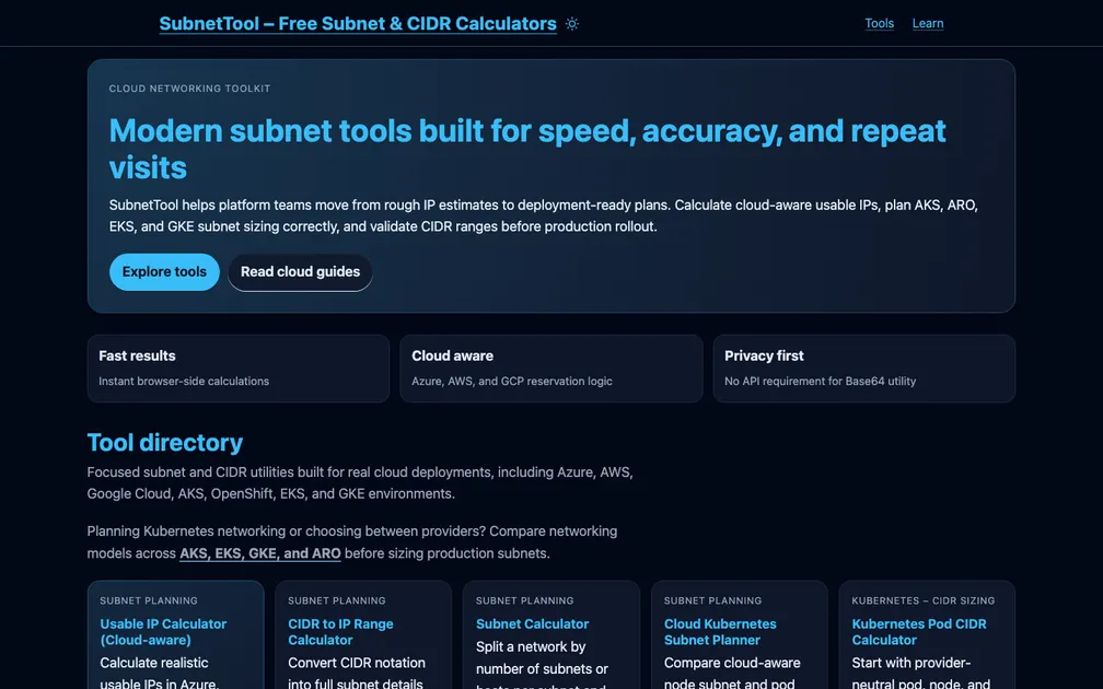 SubnetTool screenshot