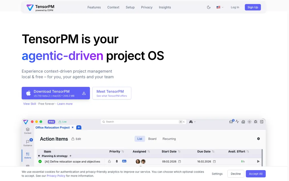 TensorPM screenshot