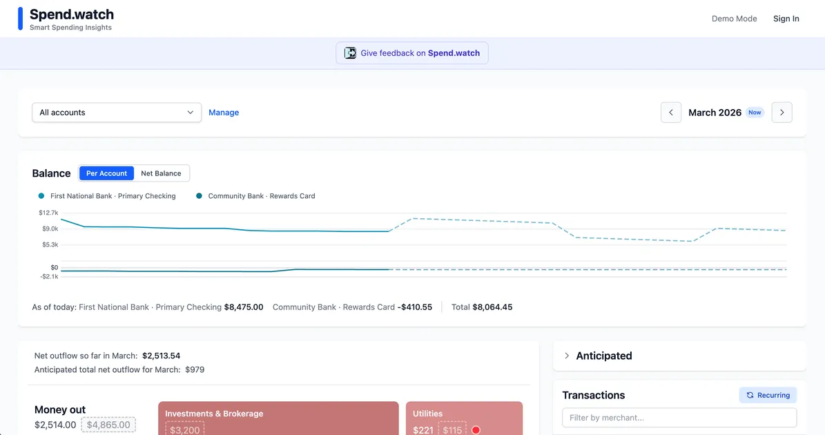 Spend.watch screenshot