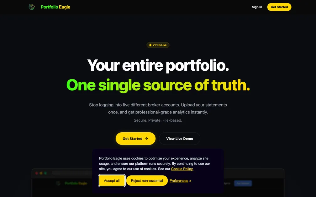 Portfolio Eagle screenshot